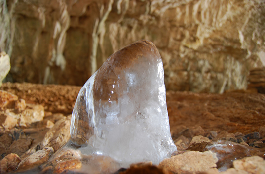 Reflection in an Ice Stalagmite
